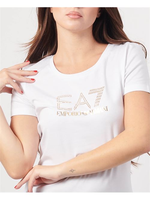 T-shirt femme EA7 en coton avec logo EMPORIO ARMANI EA7 | 8NTT67-TJDQZ1100